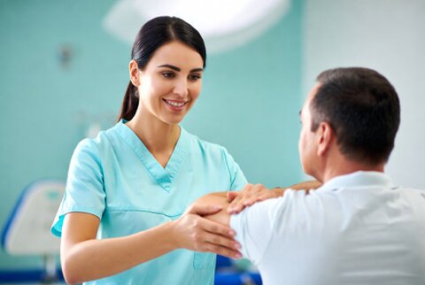 Partners shaking hands to represent personalised support